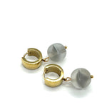 Sugarcloud Givré Glass Huggie Drop Earrings