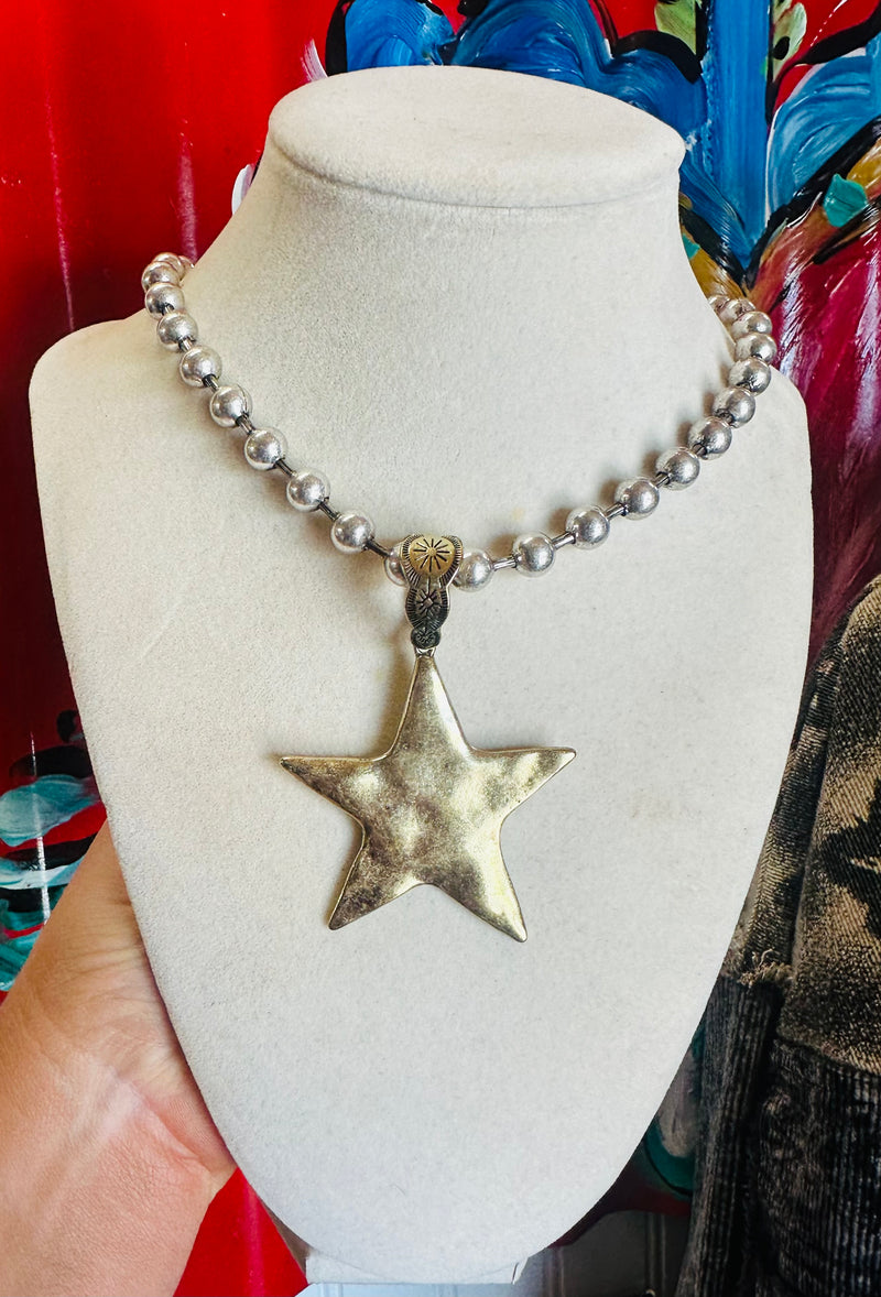 Two Tone Star Necklace