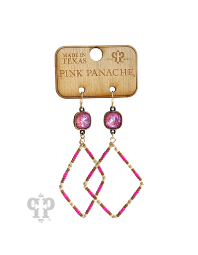 Seed Bead Diamond Earrings