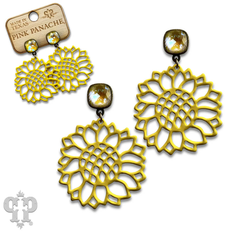 Bloom Like A Flower Earrings - Yellow