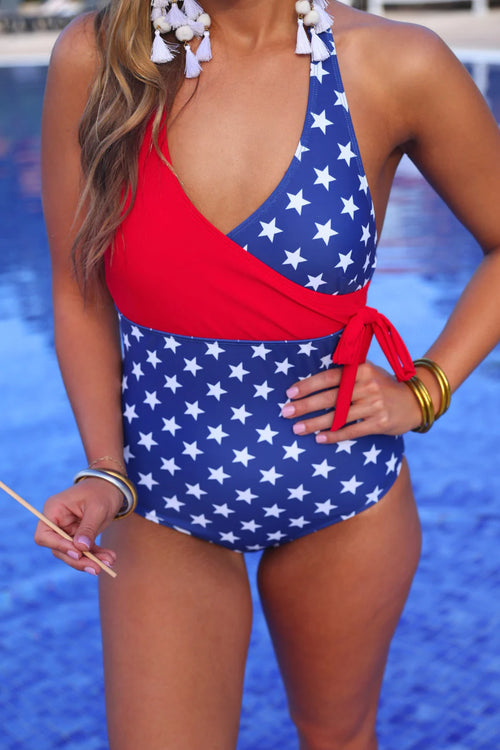 Liberty Wave Halter Swimsuit