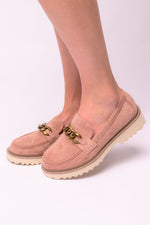 Literally Loafers in Blush Faux Suede Corkys