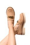 Literally Loafers in Camel Faux Suede Corkys