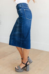 Marcy High Rise Denim Midi Skirt Judy Blue