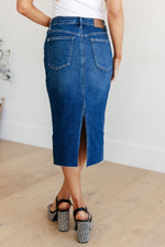 Marcy High Rise Denim Midi Skirt Judy Blue