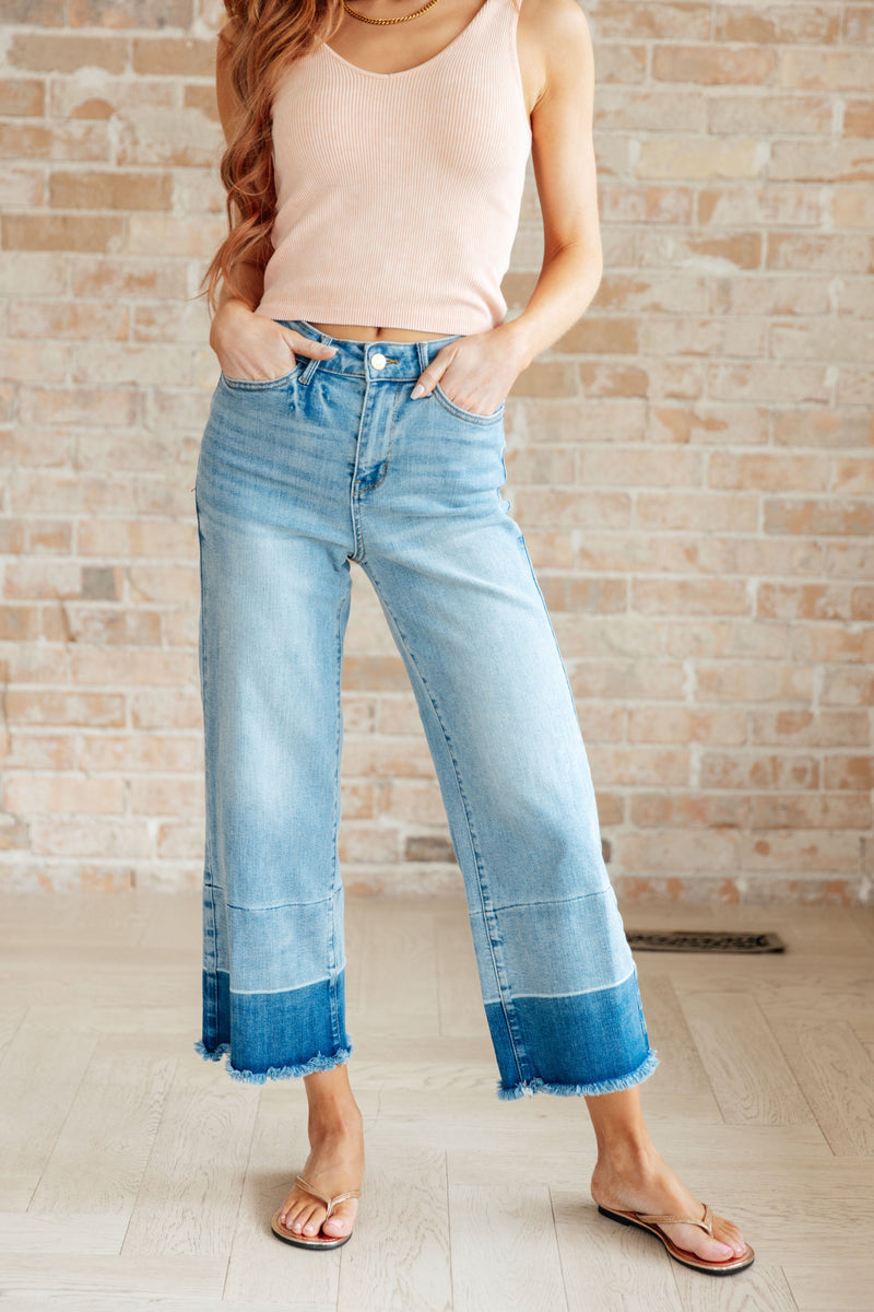 Olivia High Rise Wide Leg Crop Jeans