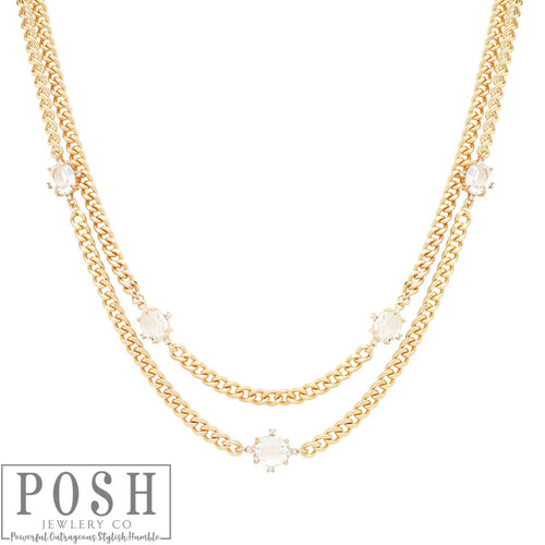 Double Strand Curb Chain Necklace