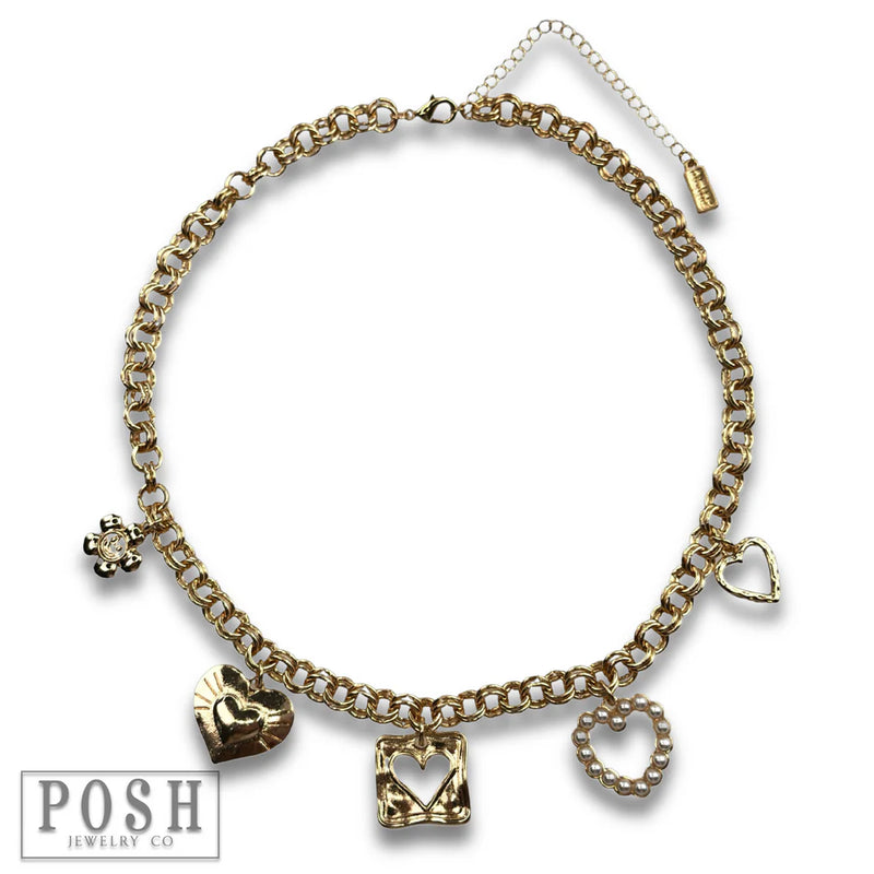 Flirty Charm Necklace - Gold