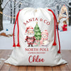 Santa & Snowman Friends Christmas Sack