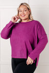 Simply Basic Ribbed Hacci Sweater in Light Plum