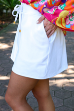 PREORDER-Solid White Skort