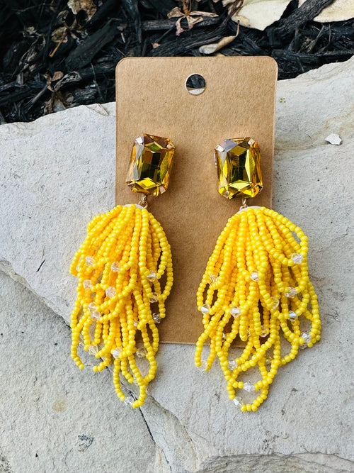 A Lady Out There Yellow Earrings Rockin The Lace Boutique