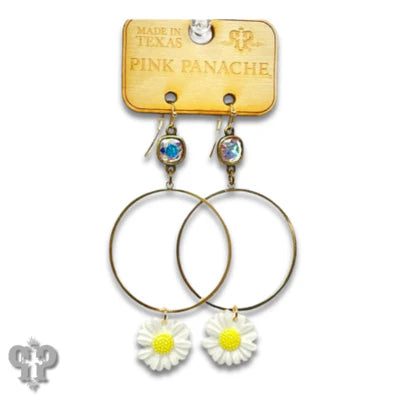 White Daisy Earrings