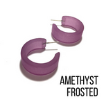 Wide Classic Frosted Hoop Earrings - Clara
