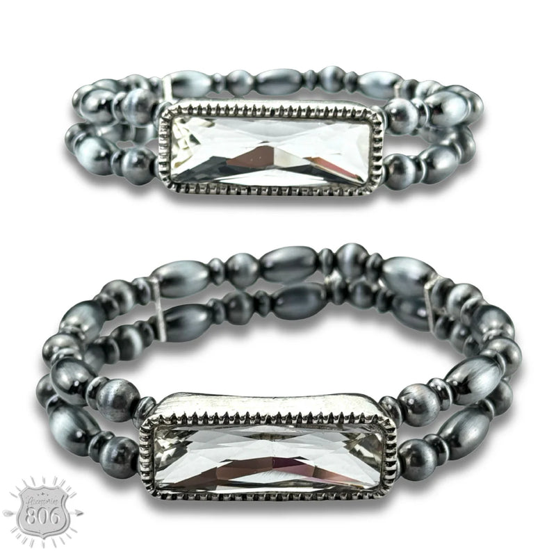 Clear Stone Stretch Bracelet