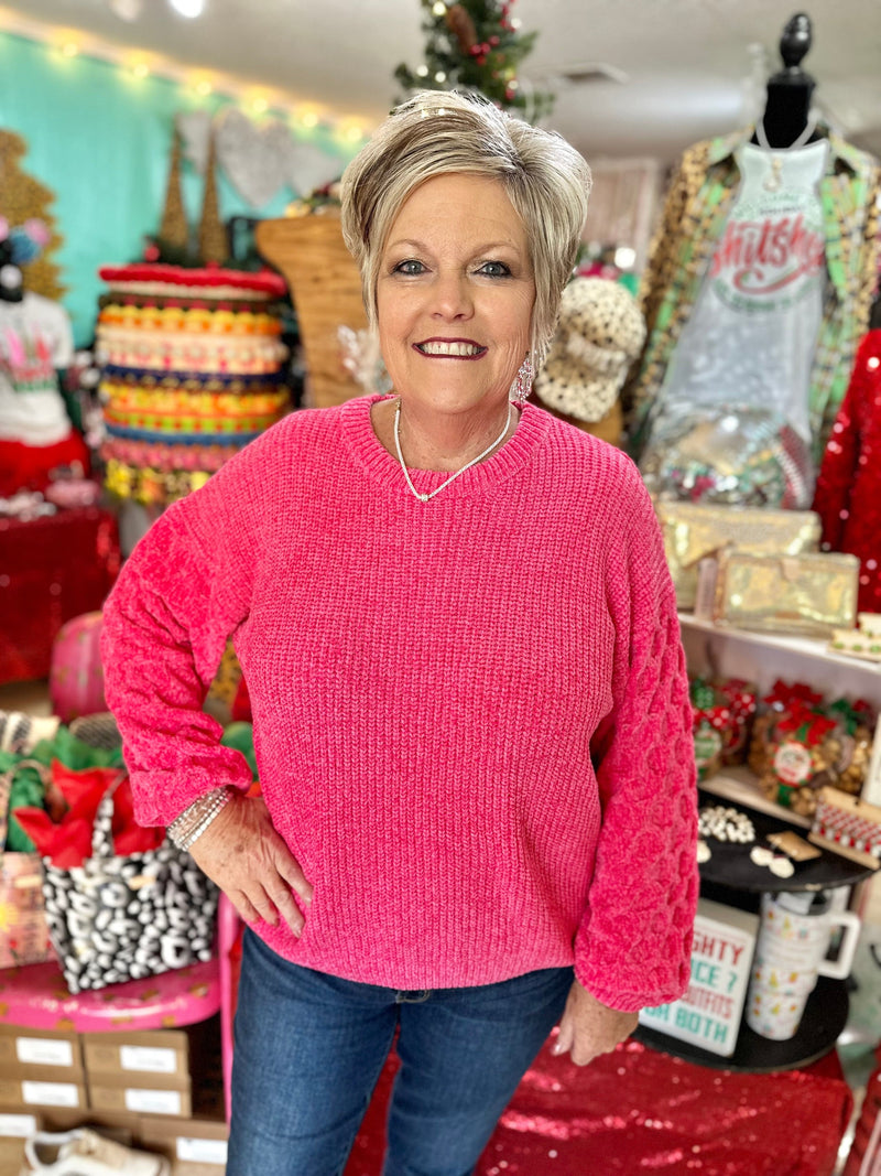 Bailey Pink Sweater Rockin The Lace Boutique