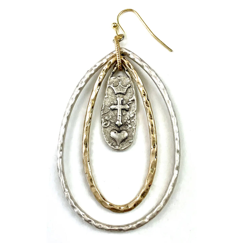 Cross Hoop Earrings
