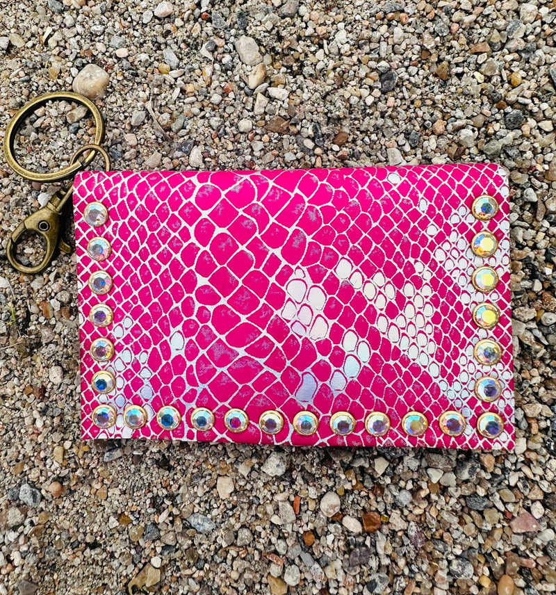 Becca Keychain CC Holder - Pink Snake Rockin The Lace Boutique