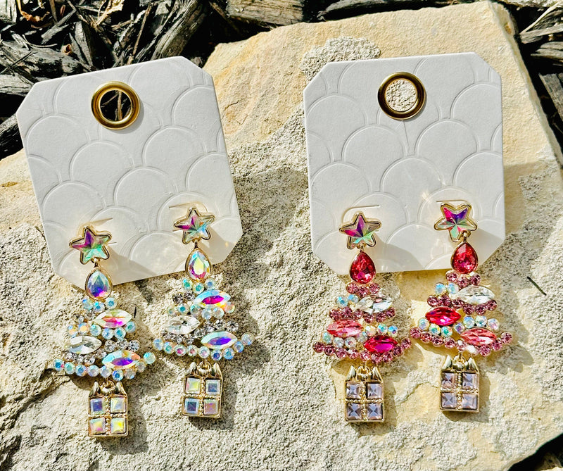 Bejeweled Christmas Earrings Rockin The Lace Boutique