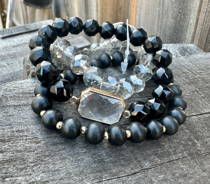 Black Bracelet Stack Rockin The Lace Boutique