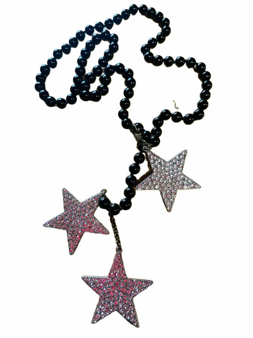Black Triple Star Necklace Rockin The Lace Boutique