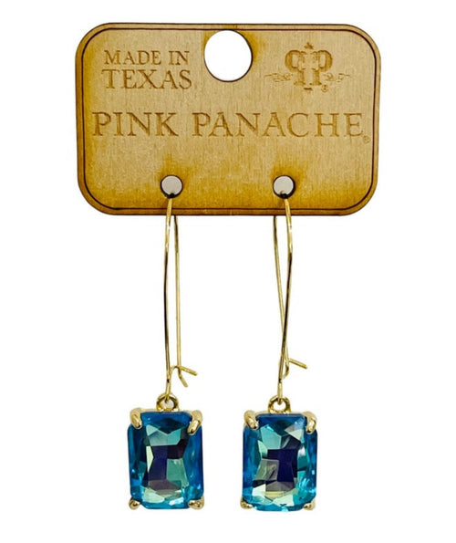 Blue Square Dangle Earrings - Pink Panache Rockin The Lace Boutique