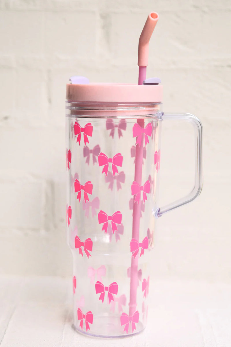 Tied Up In Pink Acrylic Tumbler