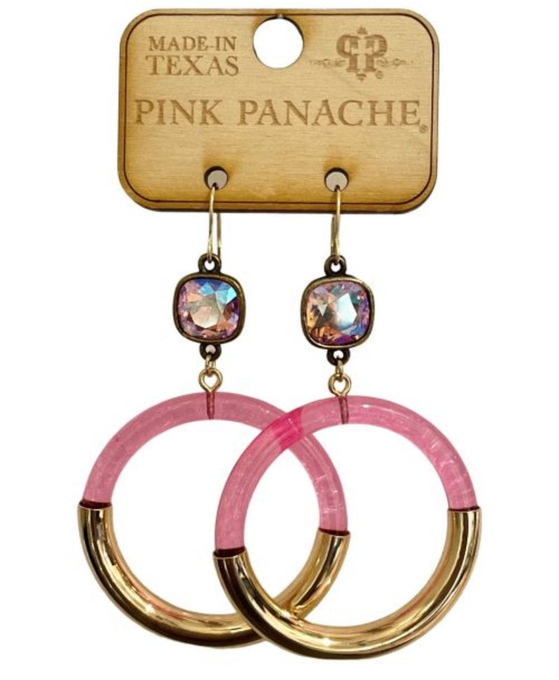 Bronze & Rose Hoop Earrings - Pink Panache Rockin The Lace Boutique