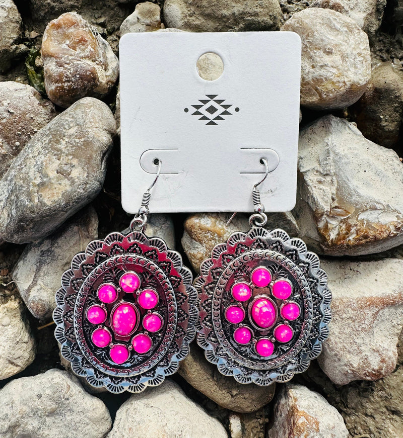 Brook Pink Concho Earrings Rockin The Lace Boutique