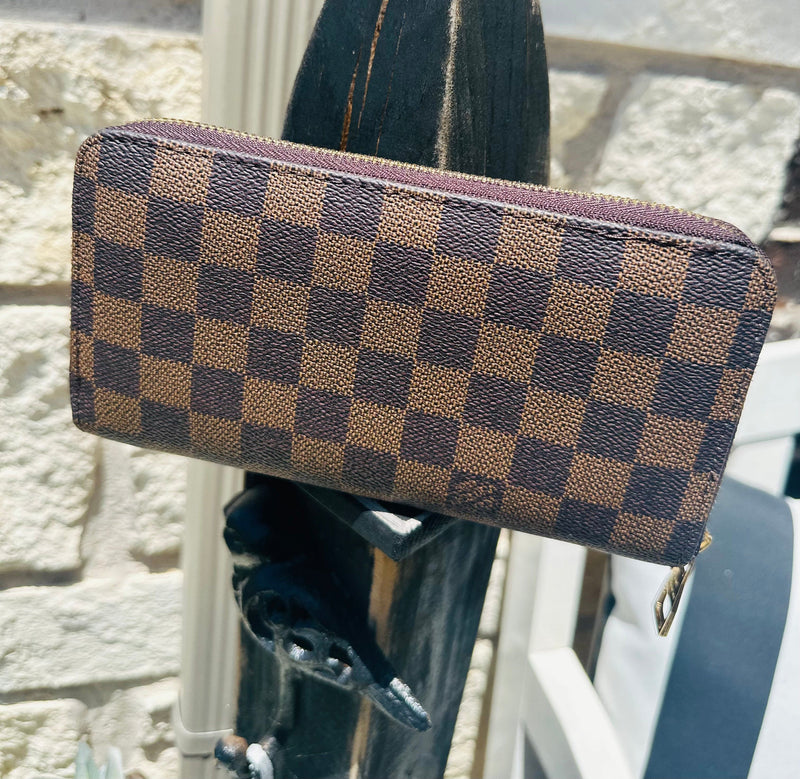 Brown Check Upcycled Wallet Rockin The Lace Boutique
