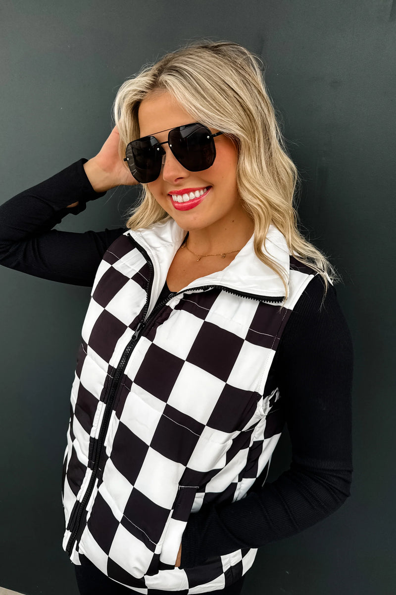 Checker Puffer Vest