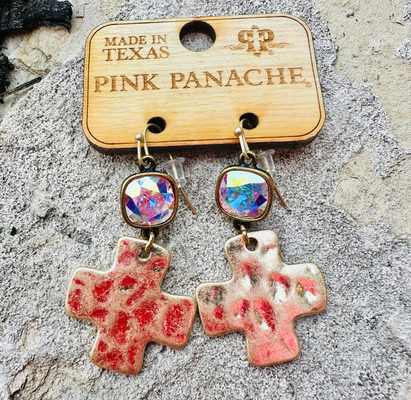 Cross My Heart Earrings - Pink Panache Rockin The Lace Boutique