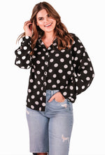 Darling Dot Button Up Top Rockin The Lace Boutique
