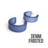 Wide Classic Frosted Hoop Earrings - Clara