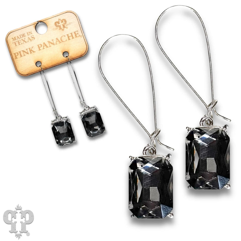 Black Square Earrings