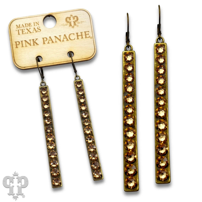 Sleek Bar Earrings - Bronze