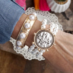 Grace bound Pearl Cross Bracelet