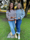 Aspen Striped Sleeve Sweater in Four Colors