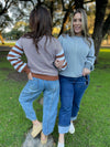 Aspen Striped Sleeve Sweater in Four Colors