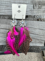 Feather Concho Earring Clearance Rockin The Lace Boutique