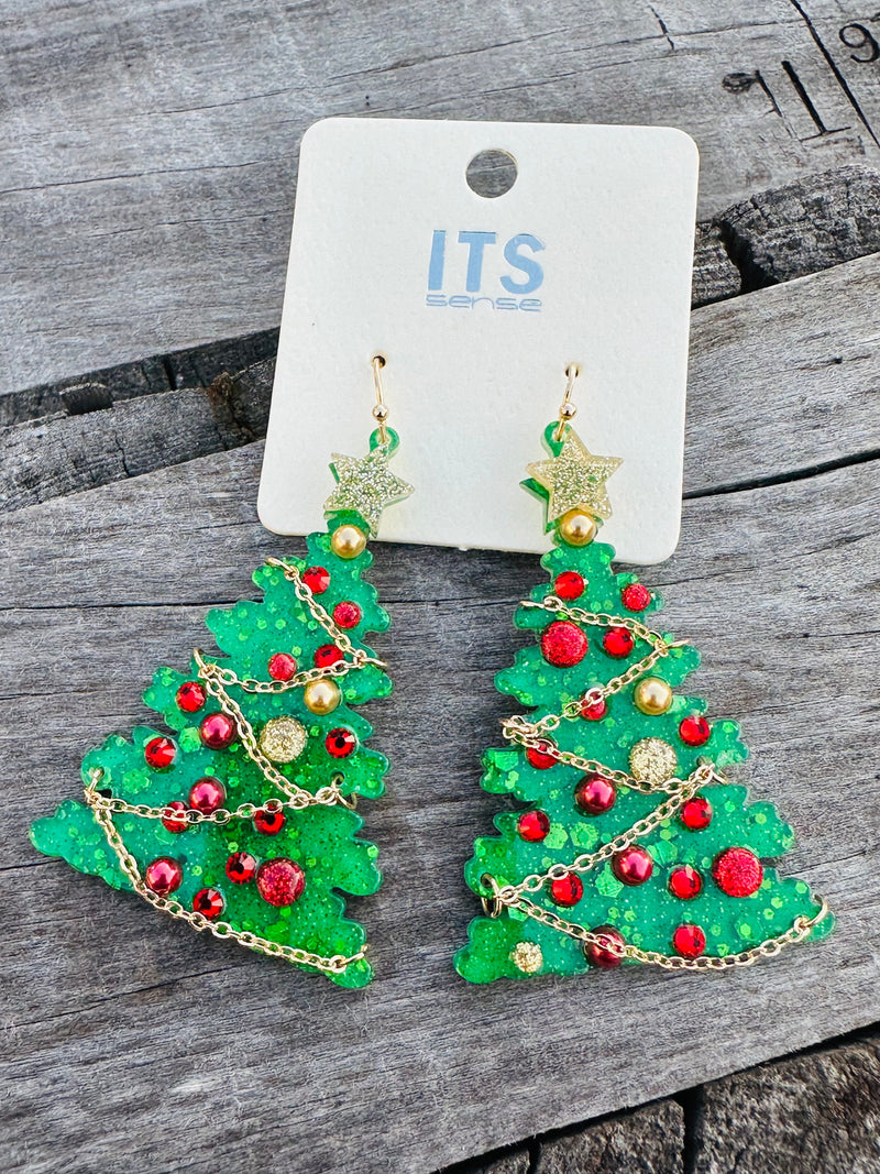 Green Christmas Earrings Rockin The Lace Boutique