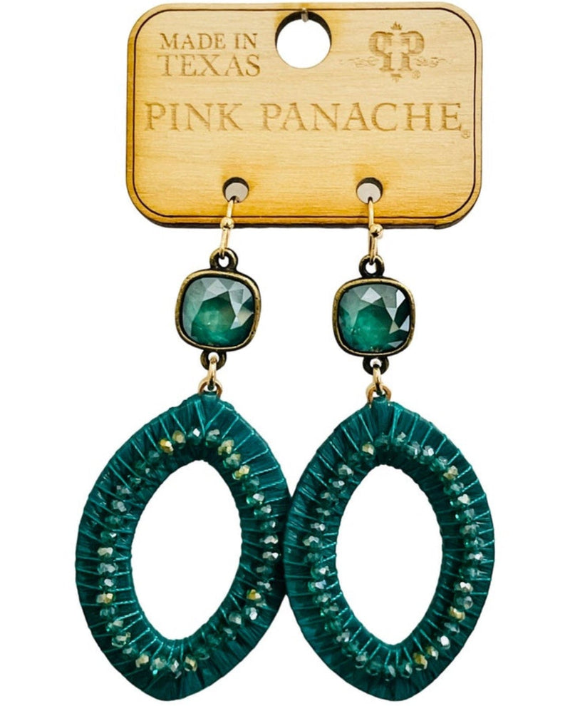 Green Oval Earrings - Pink Panache Rockin The Lace Boutique