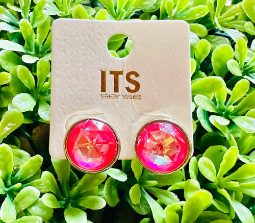 Hot Pink Round Studs Rockin The Lace Boutique