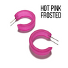 Wide Classic Frosted Hoop Earrings - Clara