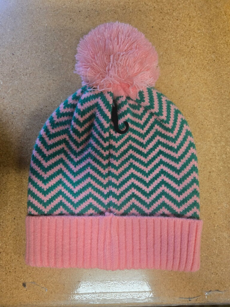 Pink Zig Zag Beanie