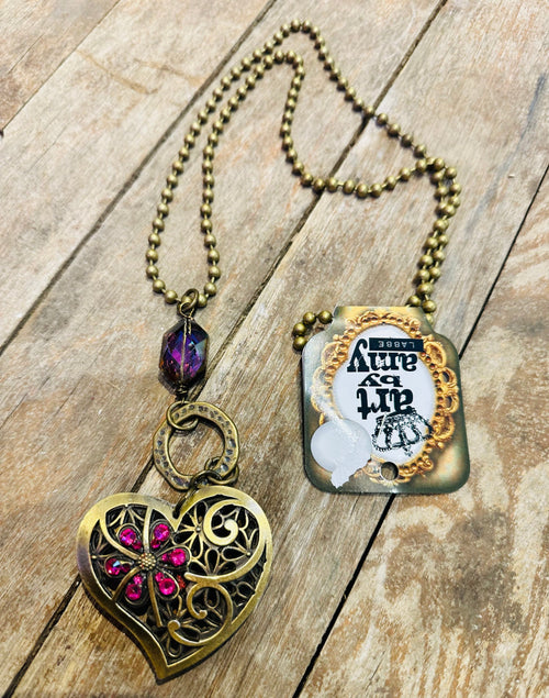 Impression Heart Necklace - Art By Amy Rockin The Lace Boutique