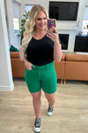 Jenna High Rise Control Top Cuffed Shorts in Green Womens Ave Shops