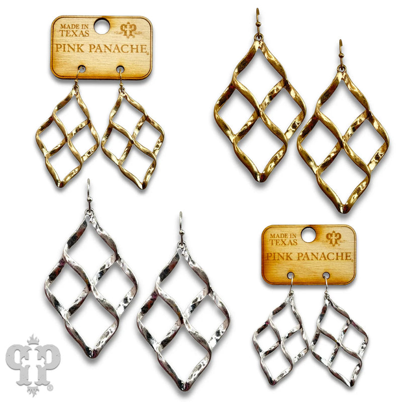 Waffle Teardrop Earrings