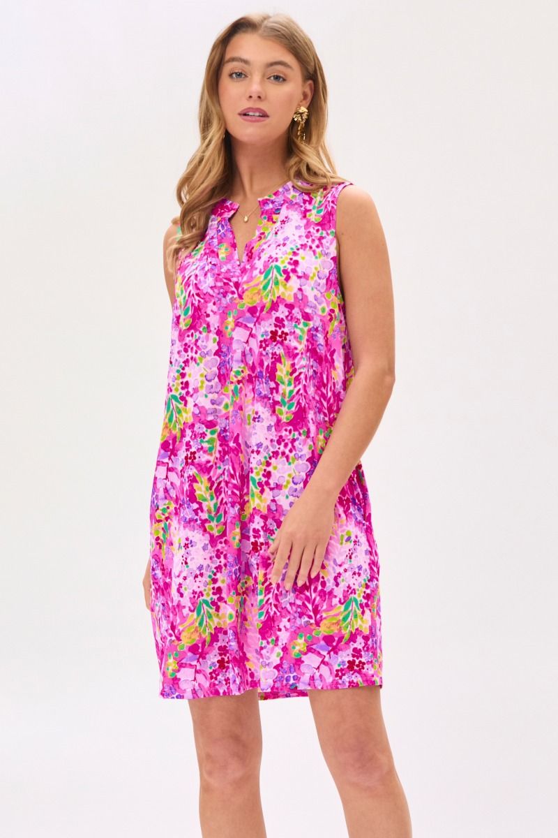 Watercolored Flowers Lizzy Dress