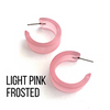 Wide Classic Frosted Hoop Earrings - Clara